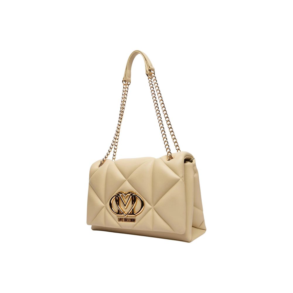 Love Moschino Beige Artificial Leather Handbag - ClickThatClicks 