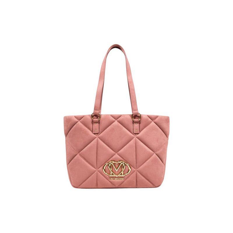 Love Moschino Pink Suede Leather Handbag - ClickThatClicks 