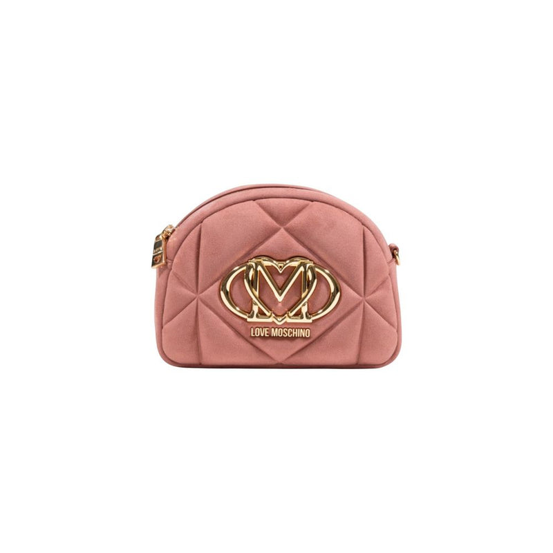 Love Moschino Pink Suede Leather Handbag - ClickThatClicks 