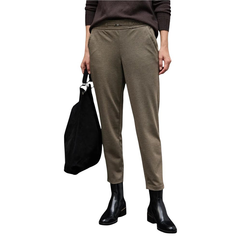 Street One Brown Polyester Casual Pants - ClickThatClicks 