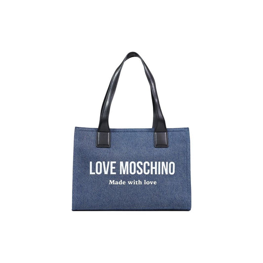 Love Moschino Blue Cotton Handbag - ClickThatClicks 