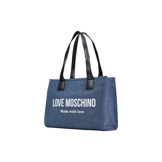 Love Moschino Blue Cotton Handbag - ClickThatClicks 