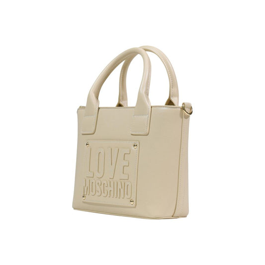 Love Moschino Cream Polyethylene Handbag - ClickThatClicks 