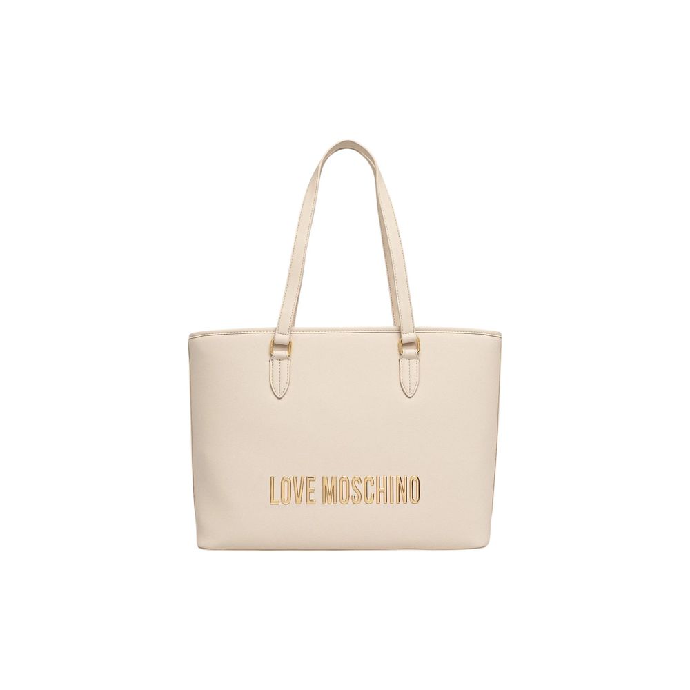 Love Moschino Beige Polyethylene Handbag - ClickThatClicks 