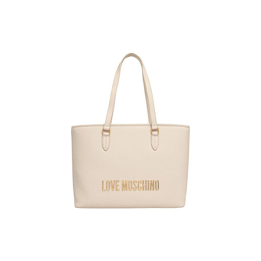 Love Moschino Beige Polyethylene Handbag - ClickThatClicks 