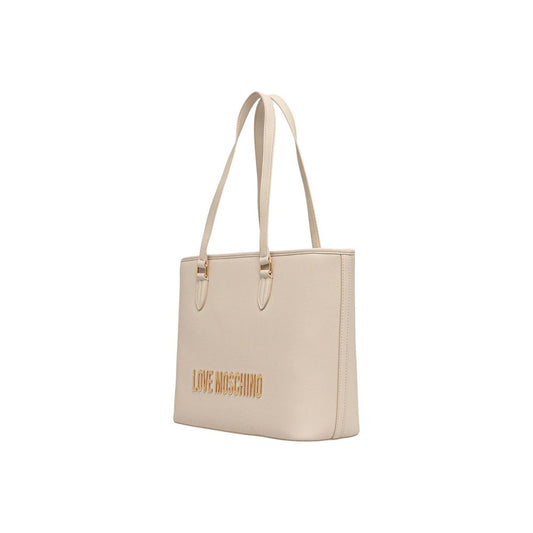 Love Moschino Beige Polyethylene Handbag - ClickThatClicks 
