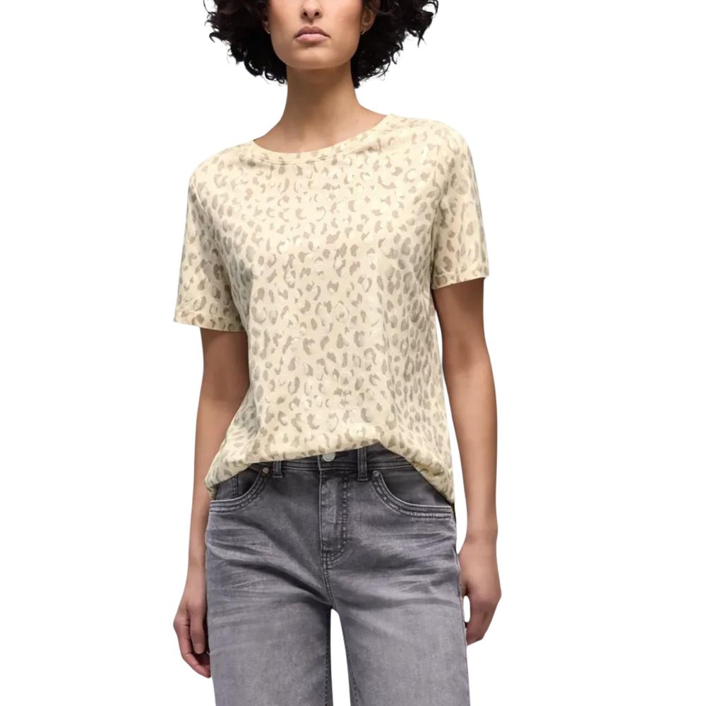 Street One Beige Cotton T-Shirt - ClickThatClicks 