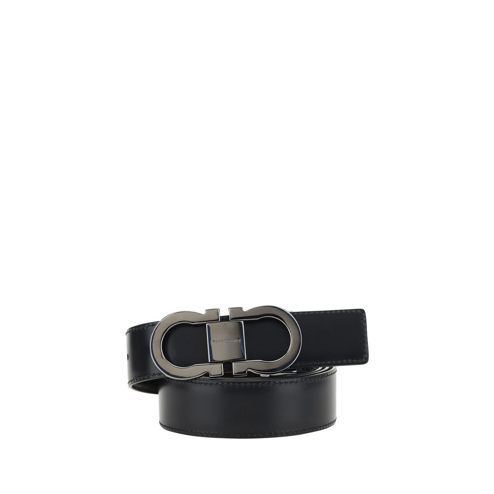 Ferragamo Black Calf Leather Bos Taurus Regular Belt - ClickThatClicks 