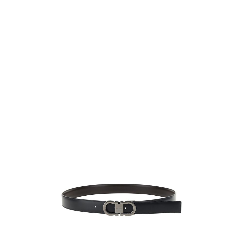 Ferragamo Black Calf Leather Bos Taurus Regular Belt - ClickThatClicks 