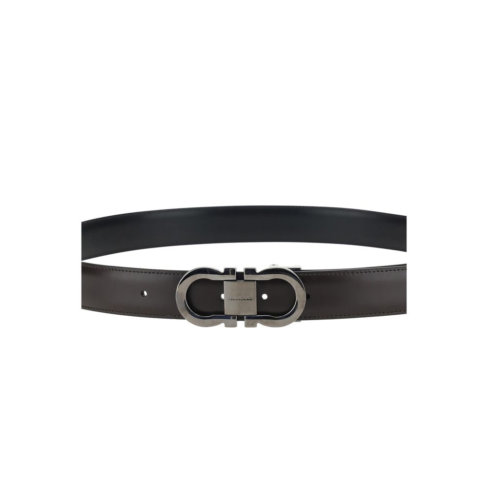 Ferragamo Black Calf Leather Bos Taurus Regular Belt - ClickThatClicks 