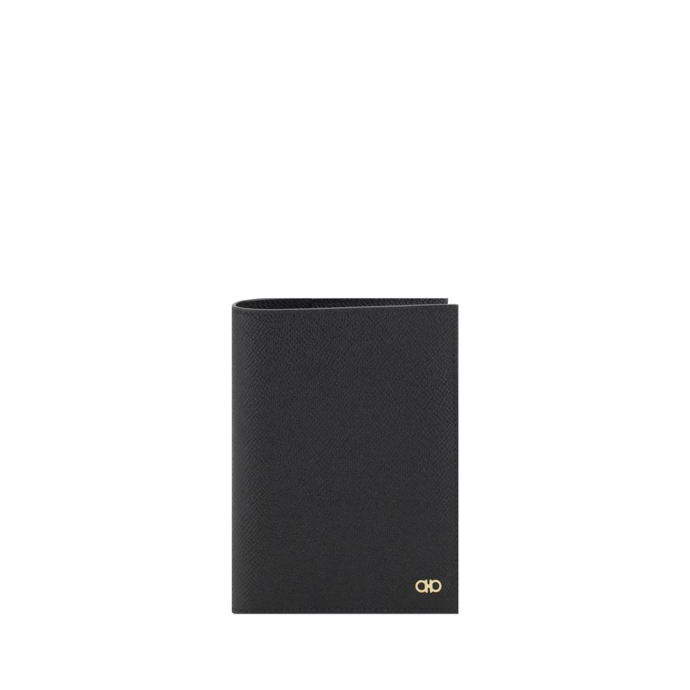 Ferragamo Black Calf Leather Bos Taurus Wallet - ClickThatClicks 