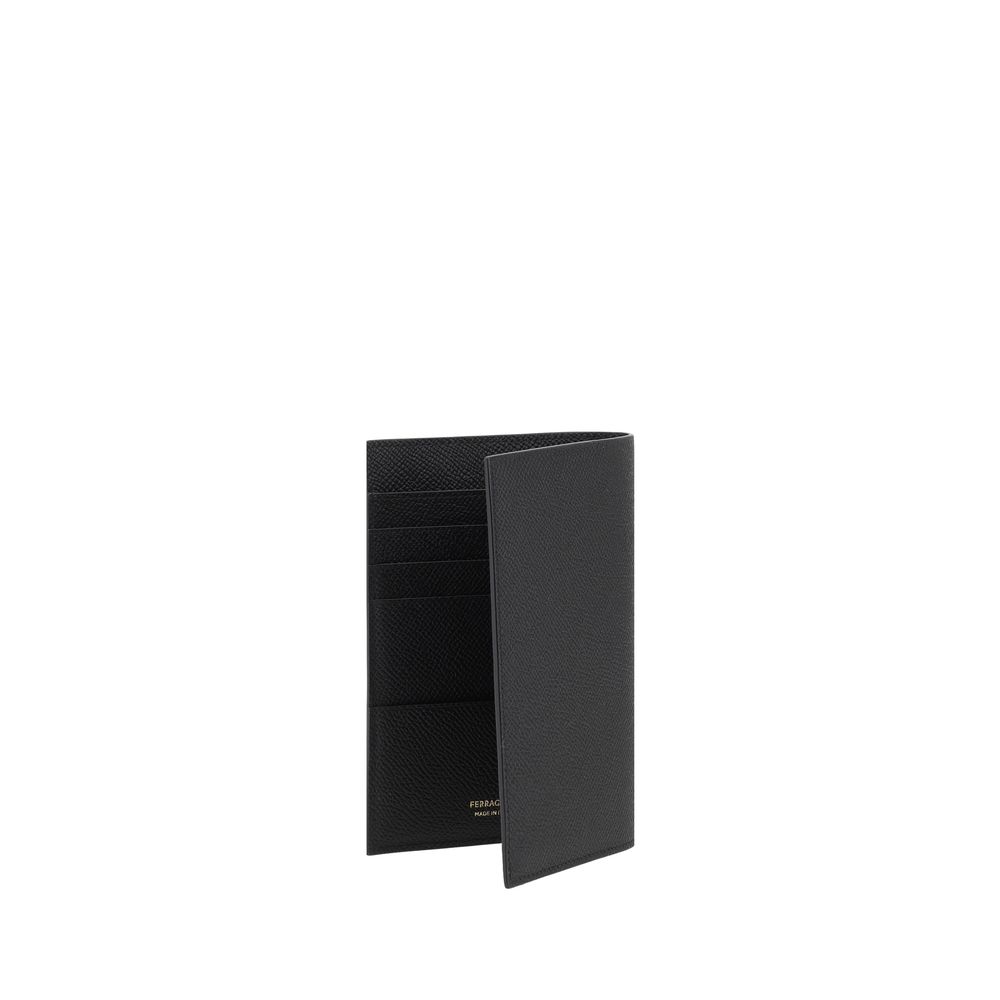 Ferragamo Black Calf Leather Bos Taurus Wallet - ClickThatClicks 