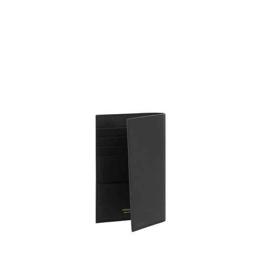 Ferragamo Black Calf Leather Bos Taurus Wallet - ClickThatClicks 