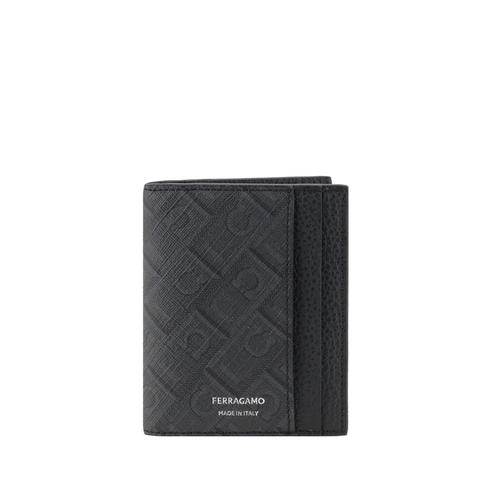 Ferragamo Black Calf Leather Bos Taurus Wallet - ClickThatClicks 