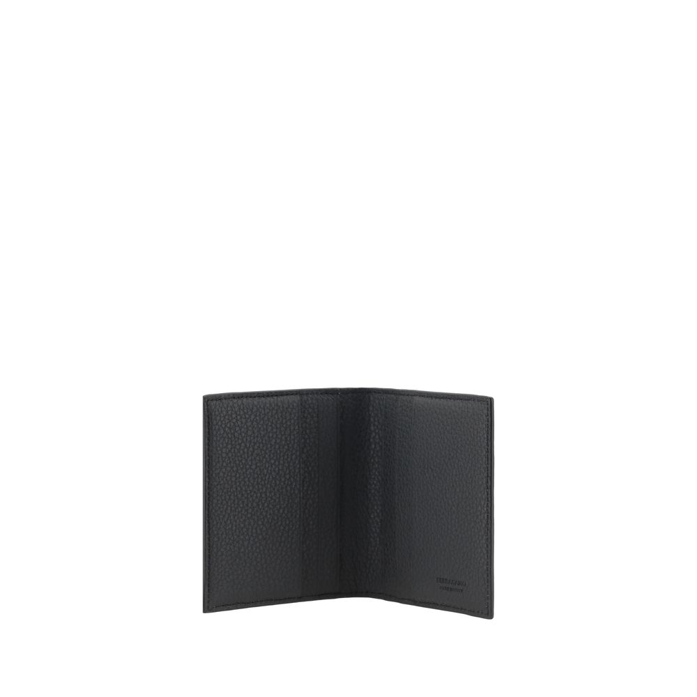 Ferragamo Black Calf Leather Bos Taurus Wallet - ClickThatClicks 