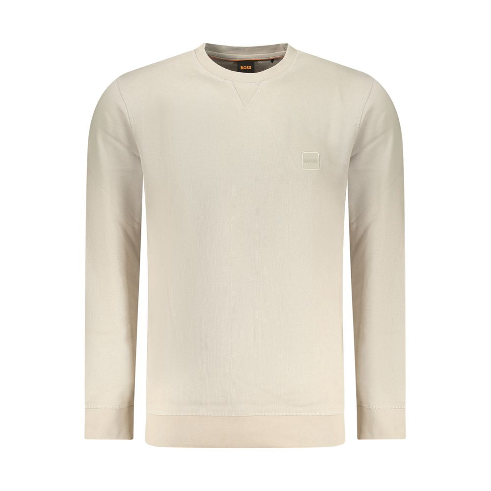Hugo Boss Beige Cotton Men Sweatshirt - ClickThatClicks 