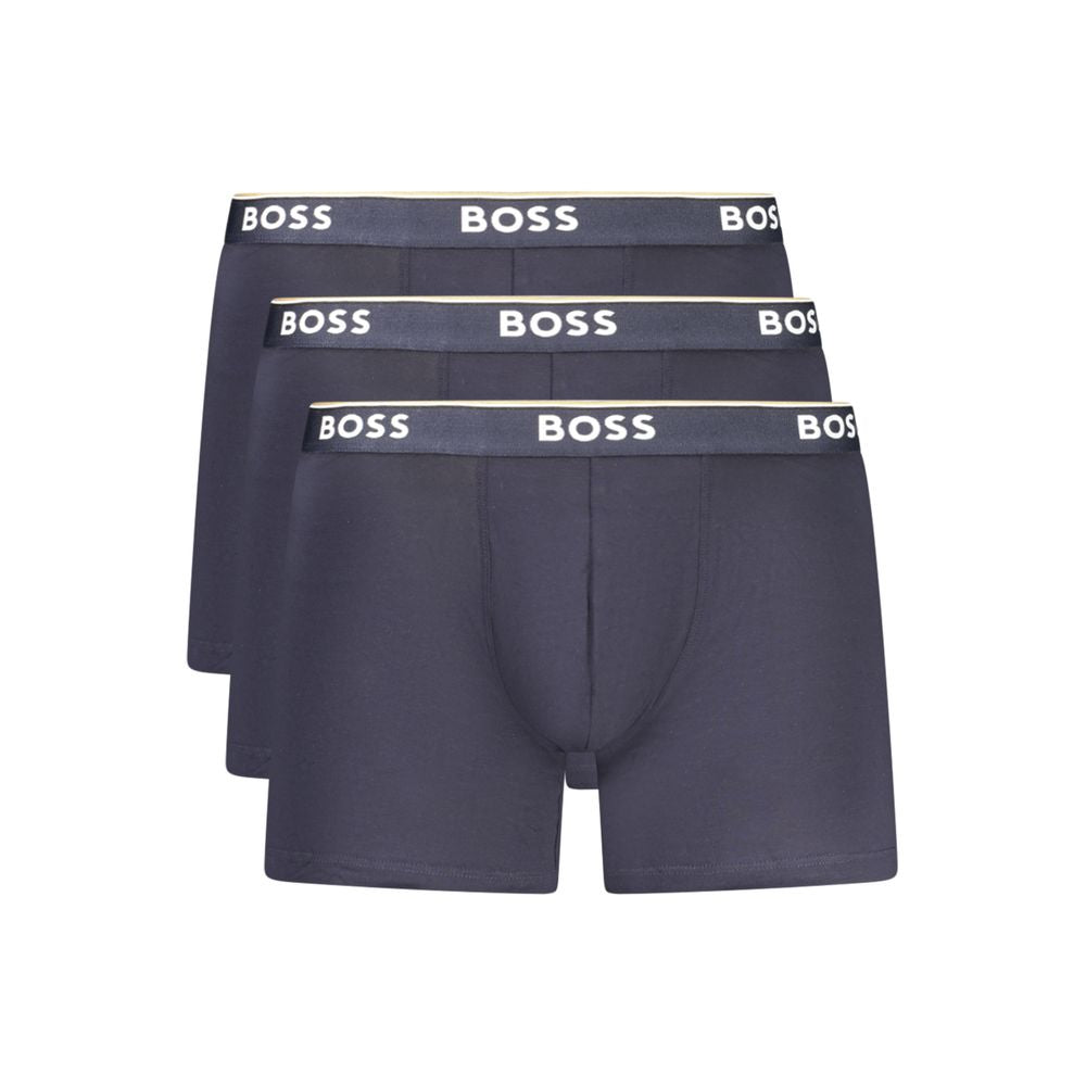 Hugo Boss Blue Cotton Men Boxer Short - ClickThatClicks 