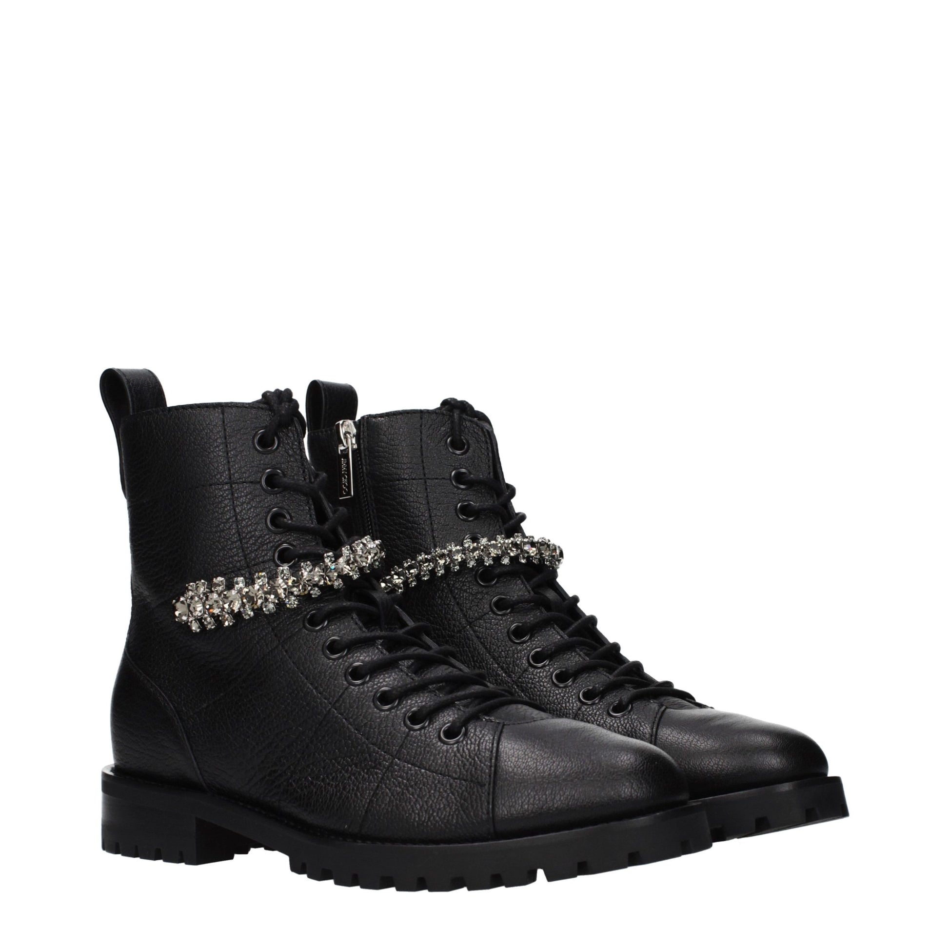 Jimmy Choo Black Leather Ankle Boots - ClickThatClicks 