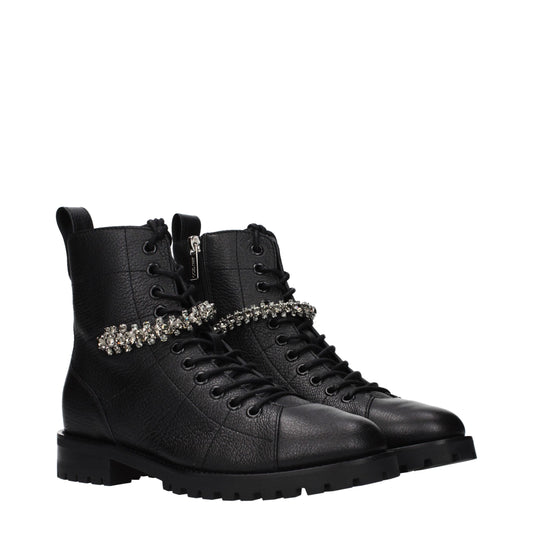 Jimmy Choo Black Leather Ankle Boots - ClickThatClicks 