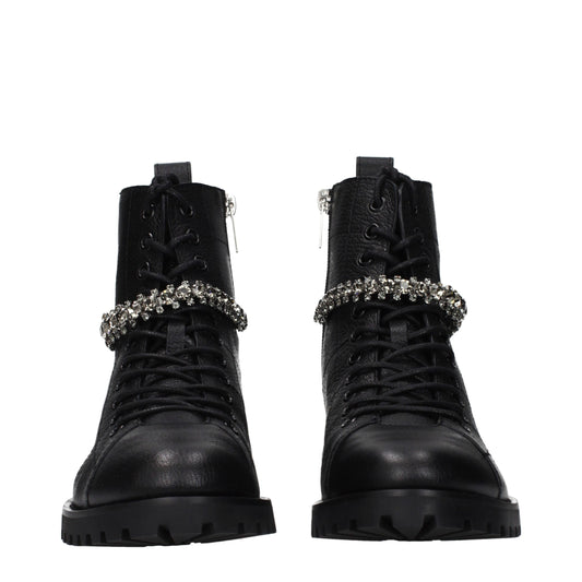 Jimmy Choo Black Leather Ankle Boots - ClickThatClicks 