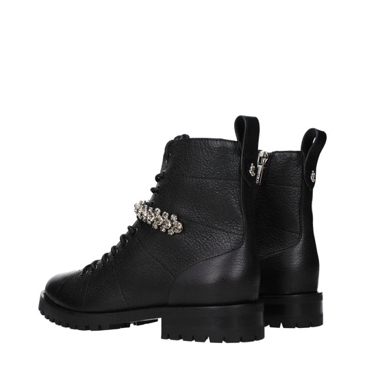 Jimmy Choo Black Leather Ankle Boots - ClickThatClicks 