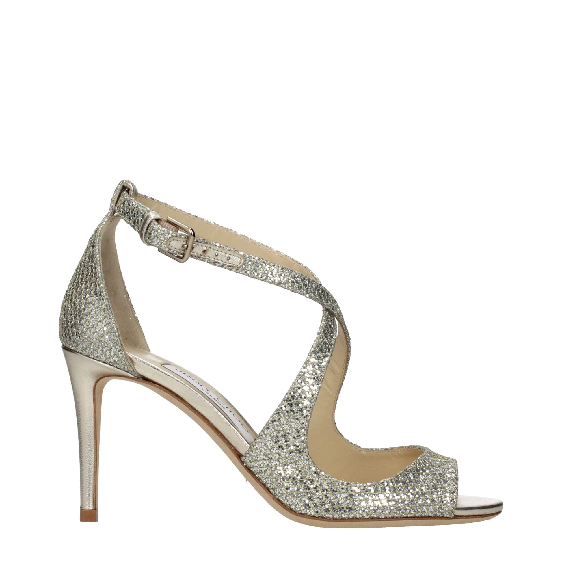 Jimmy Choo Gold Plastic Stiletto Heel Sandals - ClickThatClicks 