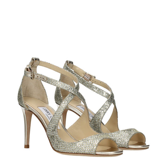 Jimmy Choo Gold Plastic Stiletto Heel Sandals - ClickThatClicks 