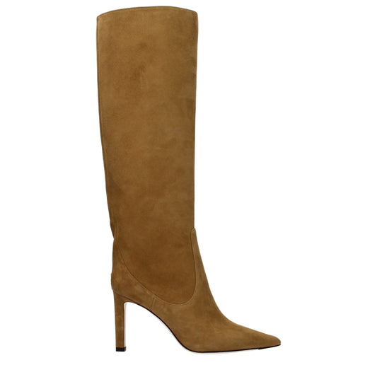 Jimmy Choo Brown Leather High Heel Boots - ClickThatClicks 