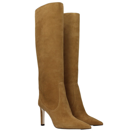 Jimmy Choo Brown Leather High Heel Boots - ClickThatClicks 