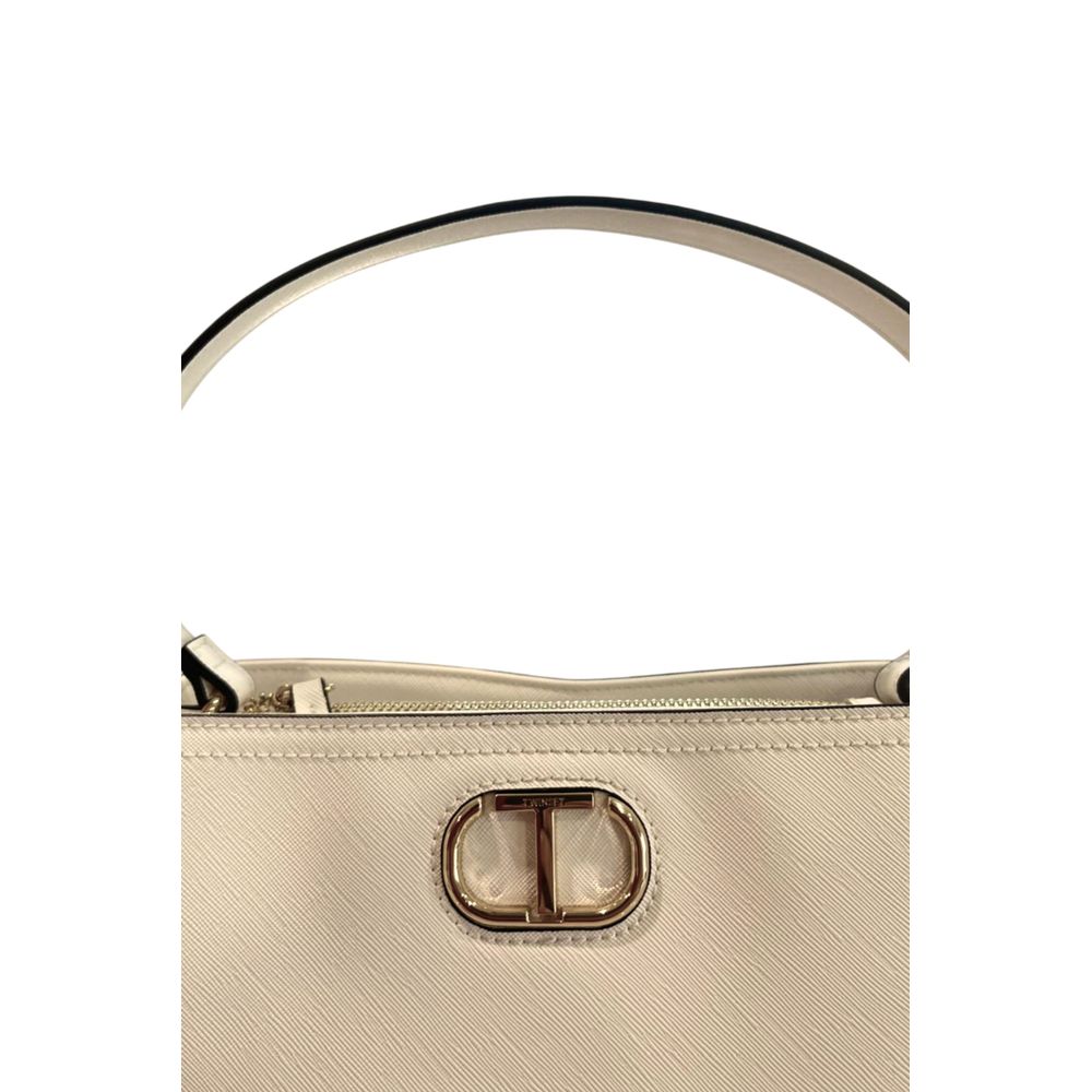 Twinset White PU Women Handbag - ClickThatClicks 