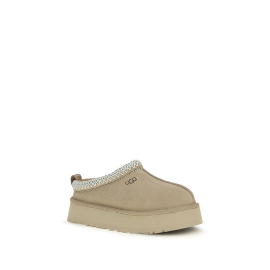 UGG Beige Calf Leather Bos Taurus Mules - ClickThatClicks 