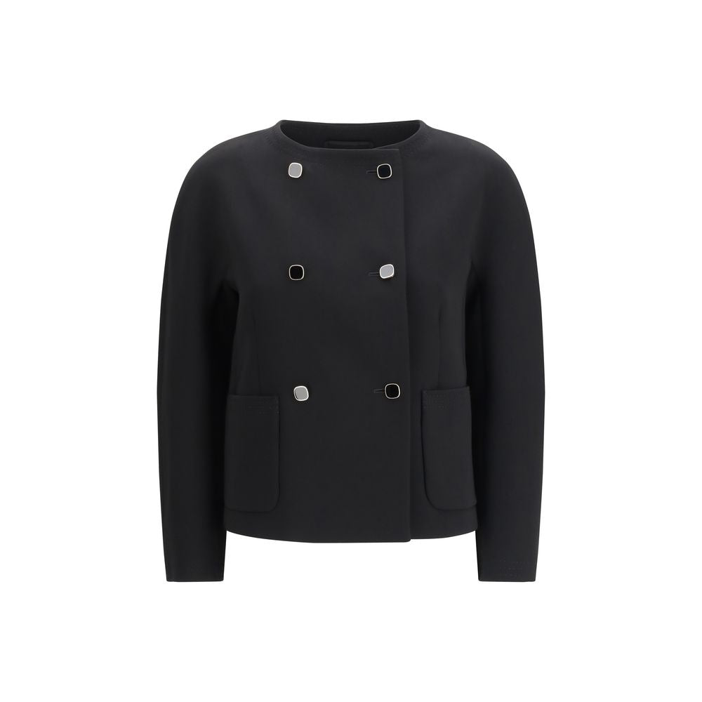 Max Mara Black Triacetate Full-Length Jacket - ClickThatClicks 