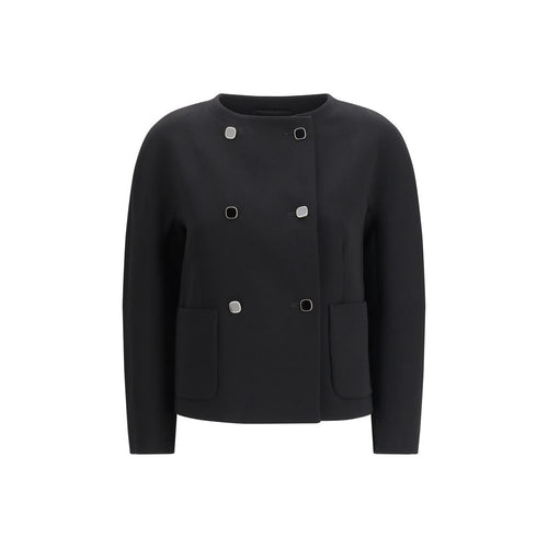 Max Mara Black Triacetate Full-Length Jacket - ClickThatClicks 