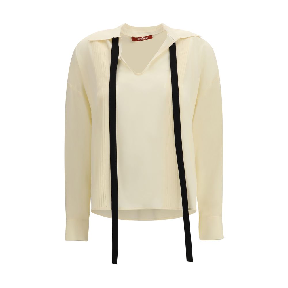 Max Mara Beige Silk Blouse - ClickThatClicks 