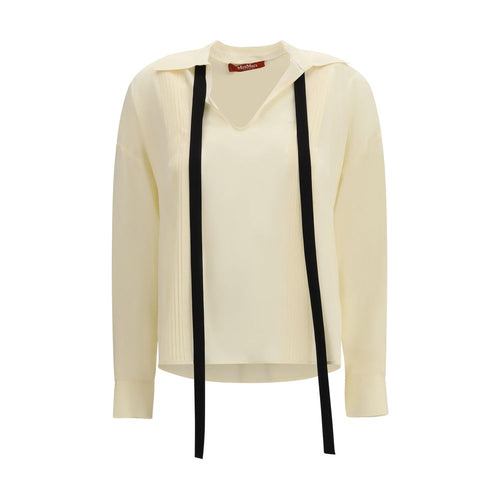 Max Mara Beige Silk Blouse - ClickThatClicks 