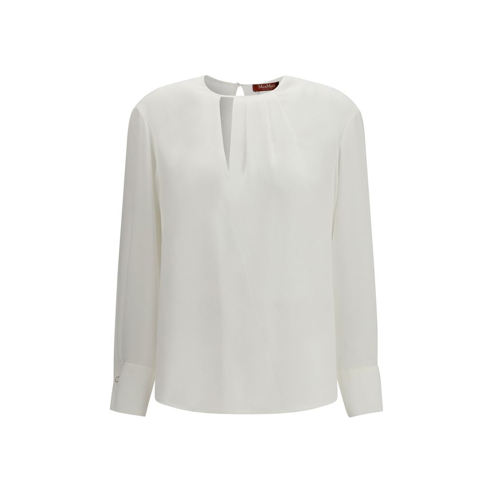 Max Mara White Triacetate Blouse - ClickThatClicks 