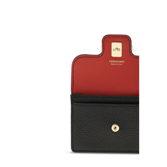 Ferragamo Black Calf Leather Bos Taurus Wallet - ClickThatClicks 