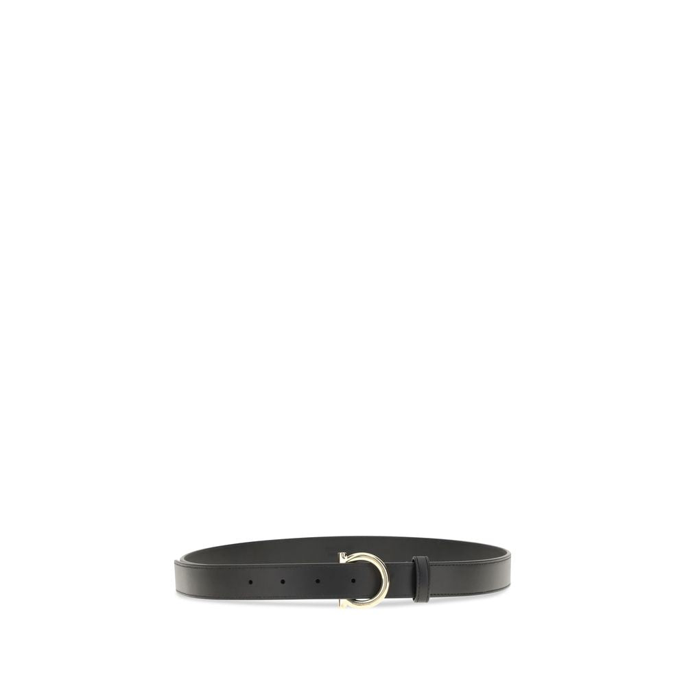 Ferragamo Black Calf Leather Bos Taurus Regular Belt - ClickThatClicks 