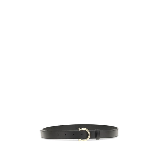 Ferragamo Black Calf Leather Bos Taurus Regular Belt - ClickThatClicks 