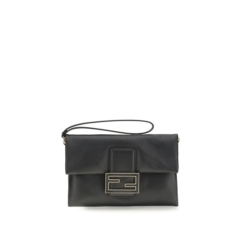 Fendi Black Calf Leather Bos Taurus Shoulder Bag - ClickThatClicks 