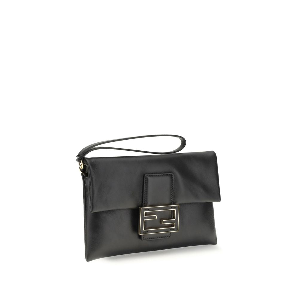 Fendi Black Calf Leather Bos Taurus Shoulder Bag - ClickThatClicks 
