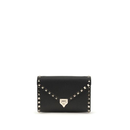 Valentino Garavani Black Calf Leather Bos Taurus Wallet - ClickThatClicks 