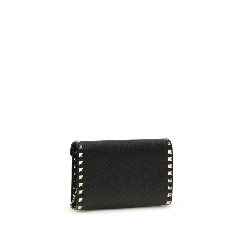 Valentino Garavani Black Calf Leather Bos Taurus Wallet - ClickThatClicks 