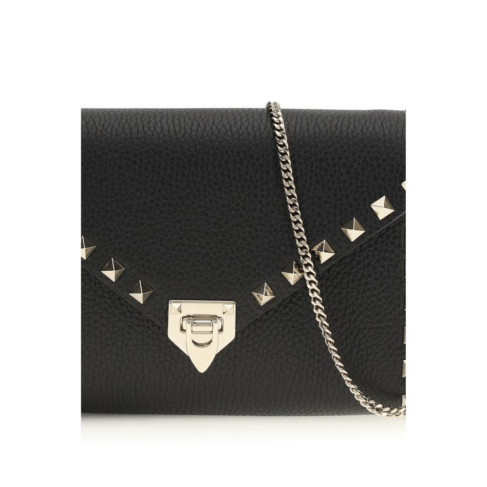 Valentino Garavani Black Calf Leather Bos Taurus Wallet - ClickThatClicks 