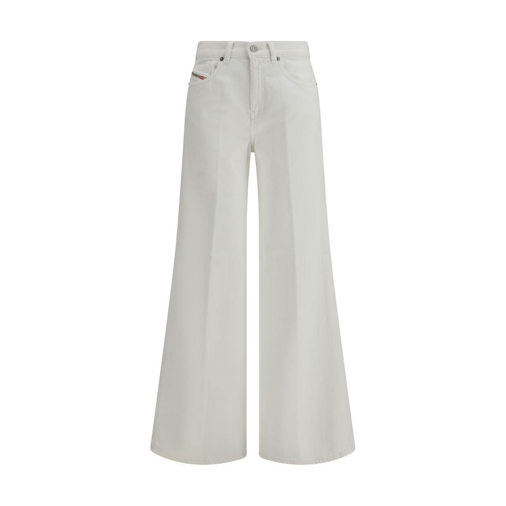 Diesel White Cotton Flared Jeans - ClickThatClicks 