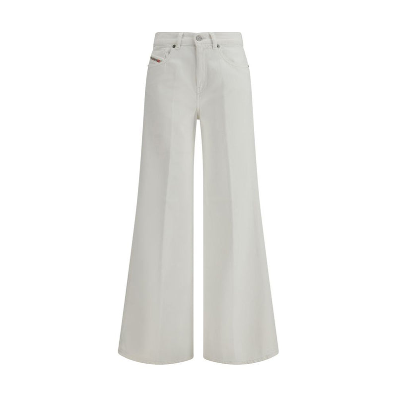 Diesel White Cotton Flared Jeans - ClickThatClicks 