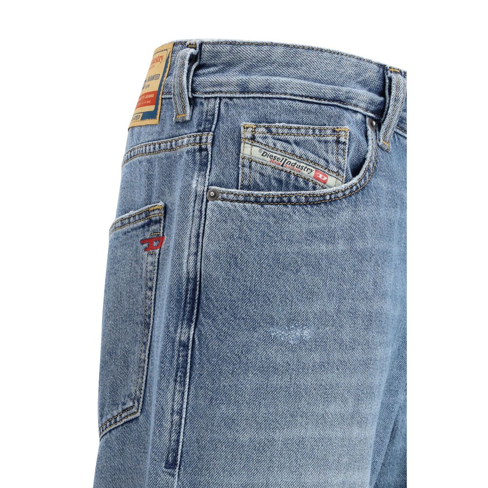 Diesel Blue Cotton Relaxed Fit Jeans - ClickThatClicks 