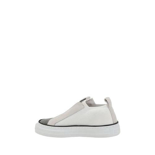 Brunello Cucinelli White Nylon Low Top Sneakers - ClickThatClicks 