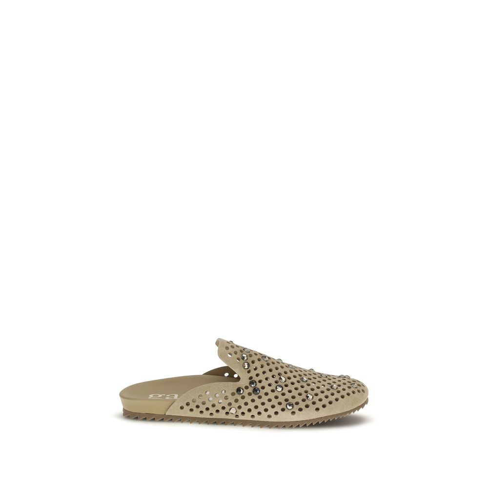 Pedro García Beige Calf Leather Bos Taurus Mules - ClickThatClicks 