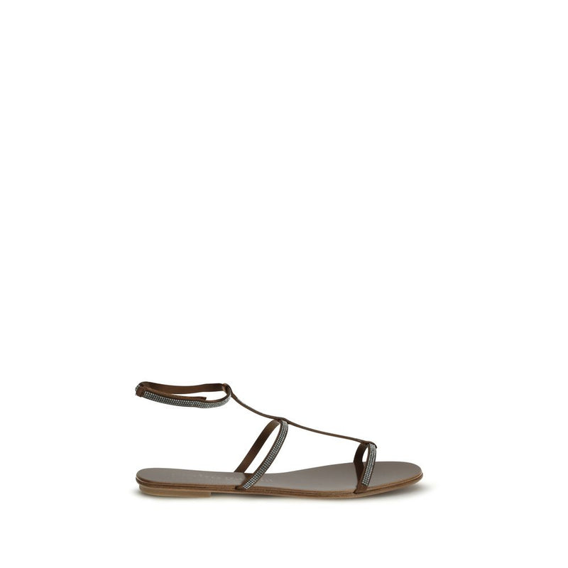 Pedro García Brown Calf Leather Bos Taurus Strap-On Sandals - ClickThatClicks 